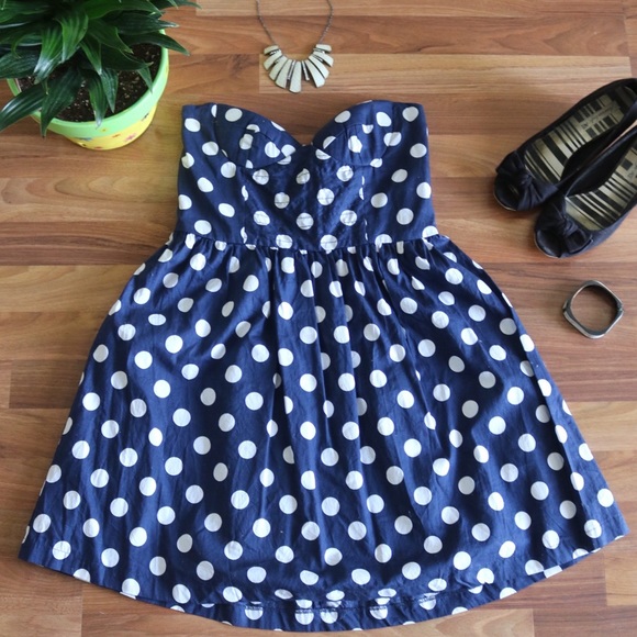 Strapless Polkadot Sunmer Dress - Picture 1 of 5
